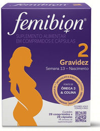 Femibion 2 Nahrungsergänzungsmittel für Schwangere und Stillende mit 28 Tabletten und 28 Kapseln – Bild 1 von 1