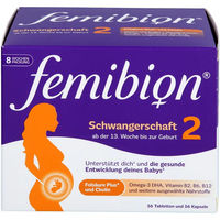 Produktbild von Femibion 2 Schwangerschaft Nahrungsergänzung Kapseln für Schwangere und Stillende glutenfrei und laktosefrei 112 Stück