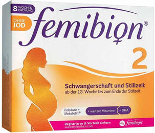 Femibion 2 Schwangerschaft und Stillzeit ohne Jod Tabletten laktosefrei und glutenfrei für Schwangere und Stillende 120 Stück – Bild 1 von 3