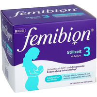 Produktbild von Femibion 3 Stillzeit Nahrungsergänzung Kapseln Kombipackung 112 Stück glutenfrei und laktosefrei für Stillende