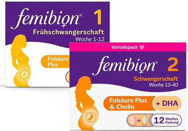Femibion Frühschwangerschaft Tabletten für Frauen, Schwangere und Stillende, glutenfrei, laktosefrei und ohne Gelatine – Bild 1 von 1