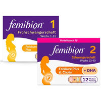 Produktbild von Femibion Frühschwangerschaft Tabletten für Frauen, Schwangere und Stillende, glutenfrei, laktosefrei und ohne Gelatine