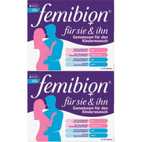 Produktbild von Femibion für Sie & Ihn Tabletten zur Unterstützung bei Kinderwunsch für Frauen und Männer