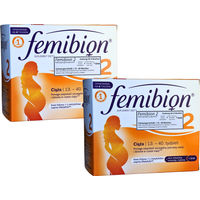 Produktbild von Femibion Natal 2 Nahrungsergänzung für Schwangere und Stillende mit Folsäure 112 Tabletten und 112 Kapseln