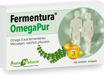 Fermentura OmegaPur Hochdosierte Omega 3 Kapseln aus veganem Algenöl 30 Kapseln Vegan Glutenfrei Laktosefrei ohne Zusatzstoffe – Bild 1 von 1