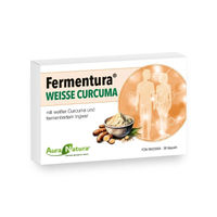 Produktbild von Fermentura Weisse Curcuma Ingwer und Curcuma Extrakt mit Turmacin Zink und Biotin Kapseln Vegan 30 Kapseln