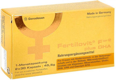 Fertilovit For2 Plus DHA Kapseln mit DHA für Frauen, Schwangere und Stillende, laktosefrei und glutenfrei, 60 Stück – Bild 1 von 1