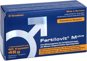 Fertilovit M Plus Kapseln für Männer und Schwangere sowie Stillende glutenfrei laktosefrei ohne Gelatine 60 Stück – Bild 1 von 4