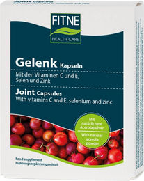 Fitne Gelenk Kapseln mit Grünlippmuschelpulver, Vitamin C aus Acerola, Vitamin E, Selen und Zink, glutenfrei und laktosefrei, 60 Kapseln – Bild 1 von 4