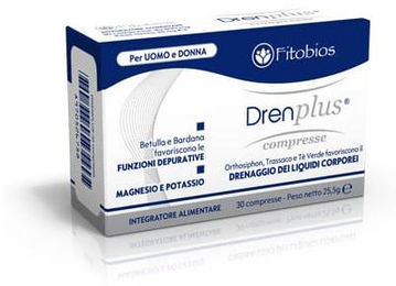 Fitobios DRENPLUS Mineralstoff-Komplex und Kräuter-Komplex mit pflanzlichem Ursprung 30 Tabletten – Bild 1 von 1
