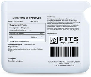 FITS MSM 700 mg Kapseln 90 Stück – Bild 1 von 1