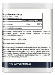 FITS Nahrungsergänzungsmittel Mangan 14 mg Tabletten 90 Stück – Bild 1 von 1