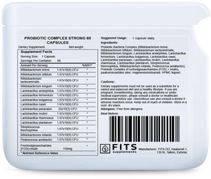 FITS Probiotic Complex Strong Nahrungsergänzungsmittel mit pflanzlichem Ursprung 60 Kapseln – Bild 1 von 1