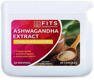 FITS Supplements Ashwagandha-Extrakt Strong 600 mg mit 15 mg Vitatinoide 60 Kapseln – Bild 1 von 1