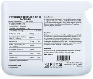 FITS Supplements Bockshornklee-Komplex 7 in 1 Kapseln 30 Stück – Bild 1 von 1