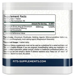 FITS Supplements Chrom 500 µg Tabletten mit pflanzlichem Ursprung 90 Stück – Bild 1 von 1
