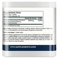 Produktbild von FITS Supplements Chrom 500 µg Tabletten mit pflanzlichem Ursprung 90 Stück