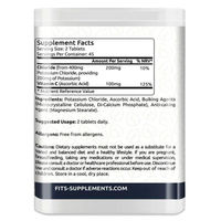 Produktbild von FITS Supplements Kalium 200 mg und Vitamin C aus natürlicher Acerola und Hagebutte, 90 Tabletten, glutenfrei, pflanzlicher Ursprung