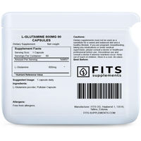 Produktbild von FITS Supplements L-Glutamin 800 mg Kapseln mit pflanzlichem Ursprung 90 Stück