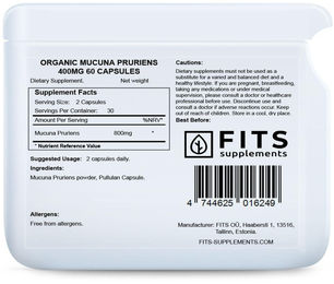 FITS Supplements Mucuna pruriens 400 mg 60 Kapseln – Bild 1 von 1
