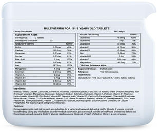 FITS Supplements Multivitamin Tabletten für Heranwachsende 11–18 Jahre 60 Stück – Bild 1 von 1