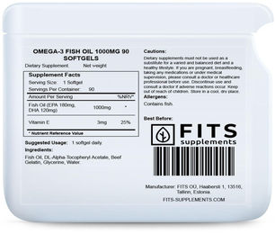 FITS Supplements Omega-3-Fischöl Bio Kapseln 90 Stück – Bild 1 von 1