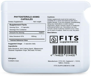 FITS Supplements Phytosterine 400 mg vegetarische Kapseln 60 Stück – Bild 1 von 1