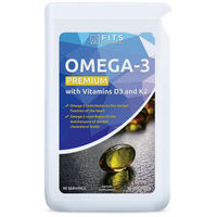Produktbild von FITS Supplements Premium Omega-3 Kapseln mit Vitamin D3 und K2