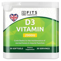 Produktbild von FITS Vitamin D3 2000 IE Kapseln vegan für Kinder und Erwachsene 30 Stück