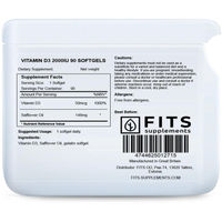 Produktbild von FITS Vitamin D3 2000 IE Kapseln vegan für Kinder und Erwachsene 90 Stück