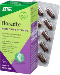 Floradix Eisen plus B Vitamine Kapseln glutenfrei und laktosefrei – Bild 1 von 1