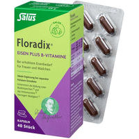Produktbild von Floradix Eisen plus B Vitamine Kapseln glutenfrei und laktosefrei