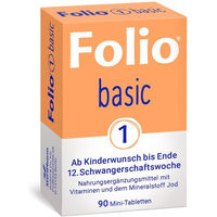 Produktbild von Folio 1 Basic Filmtabletten für Frauen, Schwangere und Stillende, 90 Stück