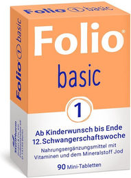 Folio 1 Basic Filmtabletten für Frauen, Schwangere und Stillende, 90 Stück – Bild 1 von 1