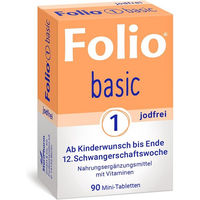 Produktbild von Folio 1 Basic Jodfrei Filmtabletten für Frauen, Schwangere und Stillende, 90 Stück