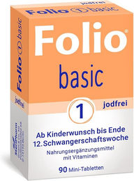 Folio 1 Basic Jodfrei Filmtabletten für Frauen, Schwangere und Stillende, 90 Stück – Bild 1 von 1