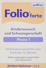 Folio Forte Nahrungsergänzungsmittel für Schwangere und Stillende – 90 Tabletten – vegetarisch, glutenfrei und laktosefrei – Bild 1 von 1