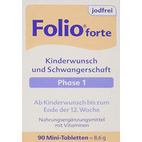 Produktbild von Folio Forte Nahrungsergänzungsmittel für Schwangere und Stillende – 90 Tabletten – vegetarisch, glutenfrei und laktosefrei