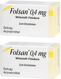 Folsan Folsäure 0,4 mg Tabletten für Schwangere und Stillende laktosehaltig – Bild 1 von 1