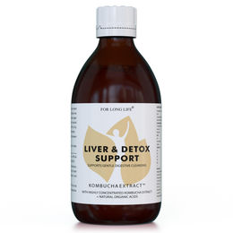FOR LONG LIFE Kombucha Extract Nahrungsergänzungsmittel mit fermentiertem Tee-Extrakt, B-Vitaminen, Vitamin C und Mineralstoffen in flüssiger Form – Bild 1 von 2