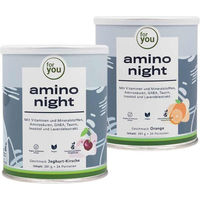 Produktbild von for you amino night 2er-Set Aminosäuren Pulver Joghurt-Kirsche und Orange vegan laktosefrei zuckerfrei für Sportler