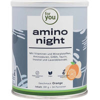 Produktbild von for you amino night Aminosäuren Pulver Orange vegan laktosefrei zuckerfrei