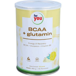 FOR YOU BCAA + Glutamin Energy & Recovery Pulver Zitrone vegan zuckerfrei 480 g – Bild 1 von 2