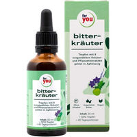 Produktbild von For You Bitterkräuter-Tropfen mit Kräuter-Komplex vegan und ohne Zusatzstoffe