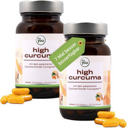 for you eHealth High Curcuma Doppelpack 240 Kapseln mit Curcuma Extrakt vegan und laktosefrei – Bild 1 von 3