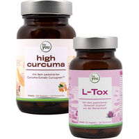 Produktbild von for you eHealth L-Tox & High Curcuma Kapseln vegan laktosefrei