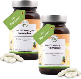 for you eHealth Multi Enzym Komplex mit DigeZyme vegan 120 Kapseln Doppelpack – Bild 1 von 5