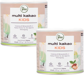 for you eHealth Multi Kakao Kids Pulver Doppelpack 2x270 g zuckerfrei und glutenfrei für Kinder ab 4 Jahren – Bild 1 von 2