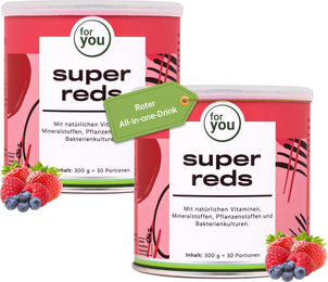 for you eHealth Super Reds Superfood-Mischung Pulver Vegan Zuckerfrei Doppelpack – Bild 1 von 3