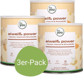 for you Eiweiß Power Bio Pulver Vanille Dreierpack – Bild 1 von 1
